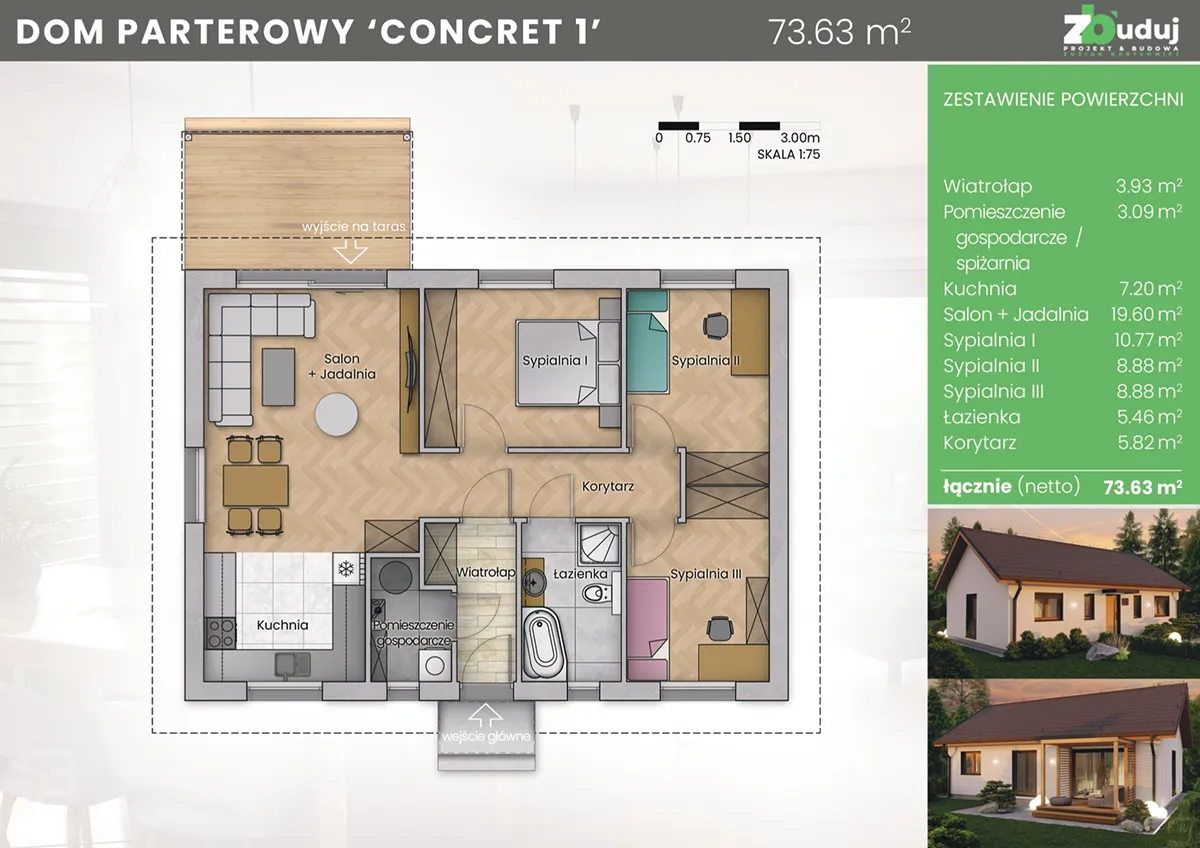 Projekt domu concret 1.- karta projektu