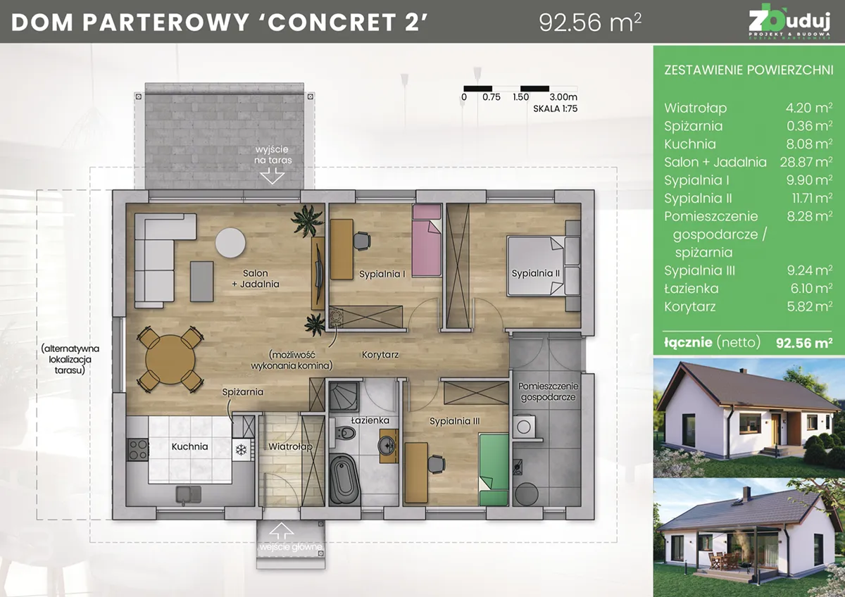 Projekt domu Concret 2 - karta projektu