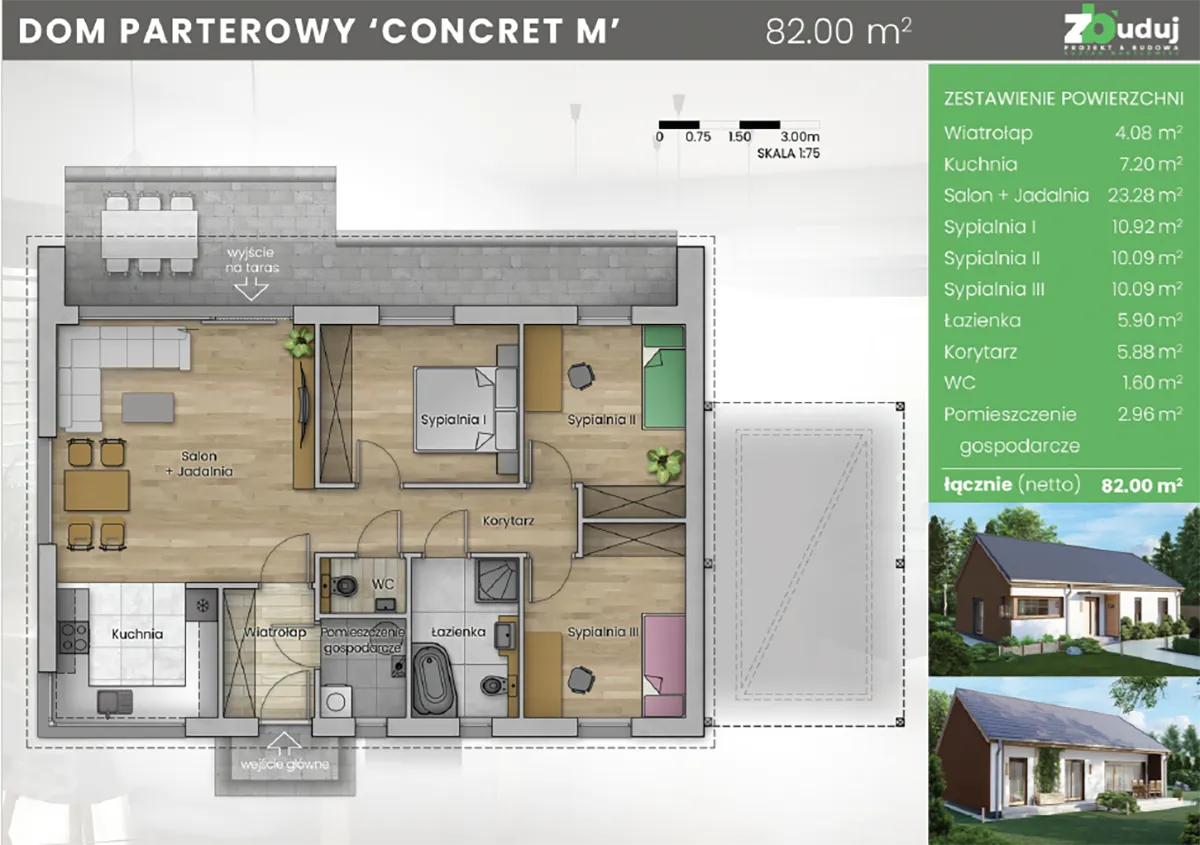 Projekt domu concret m - karta projektu
